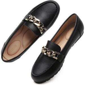 Women Loafers Faux Leather Flat Slip-On Shoes Casual Work Walking Comfort